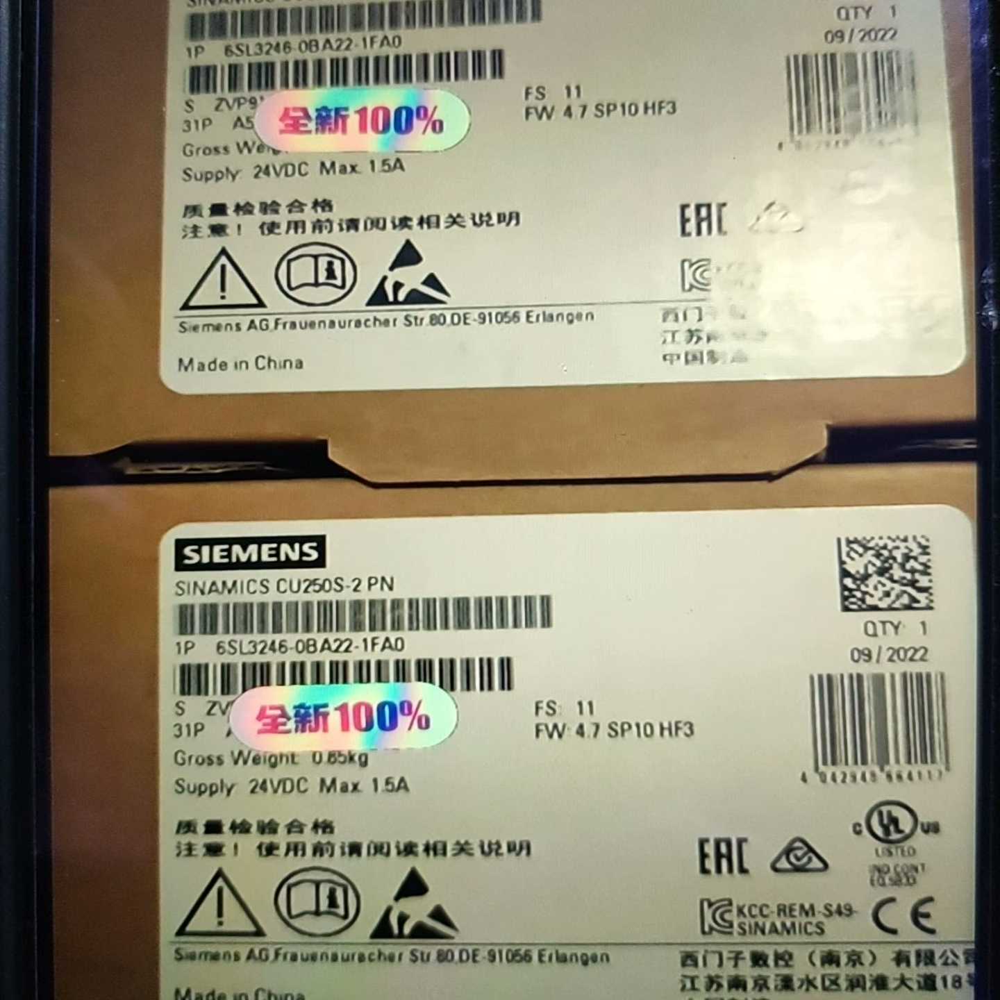 原装正品控制单6SL3246-0BA22-1FA0CU250S-需询价