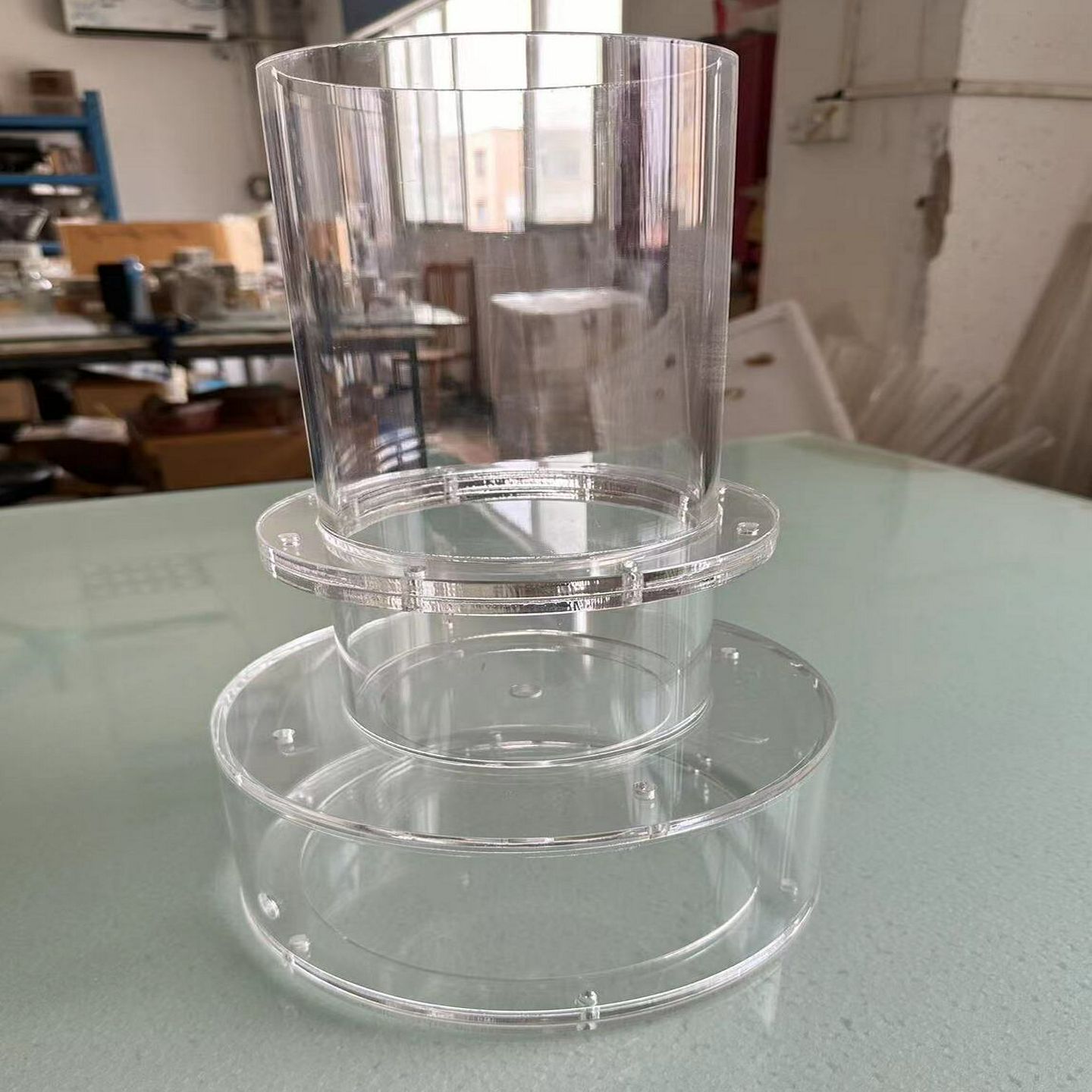 高透明亚克力圆柱筒大口径圆柱定做有机玻璃管pmma圆柱桶法兰鱼缸