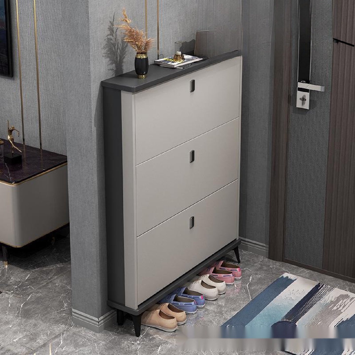 入户门翻斗鞋柜家用有门鞋橱门口鞋架室外过道电梯口走廊玄关柜子,居家布艺,入户地垫,淘宝优惠券,粉丝福利购,淘宝优惠卷