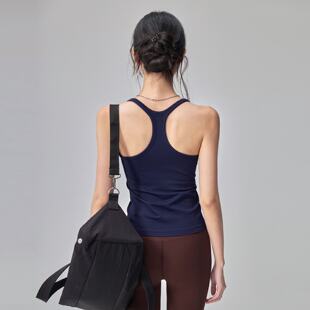 带胸垫瑜伽服背心工字防震运动内衣外穿弹力吊带健身上衣