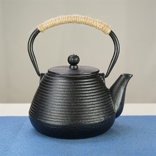 风煮水泡茶壶手工铸铁艺壶茶壶铁茶壶出口电陶炉茶具 简约素色日式