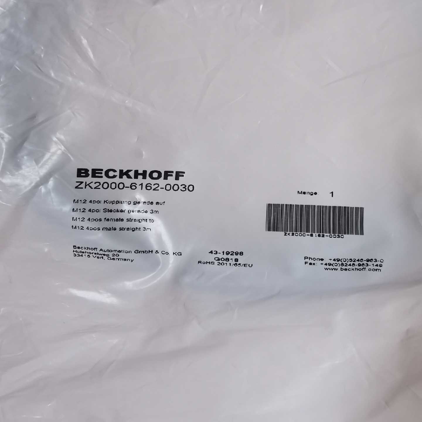 BECKHOFF德国倍福连接线ZK2000-6162-003询价