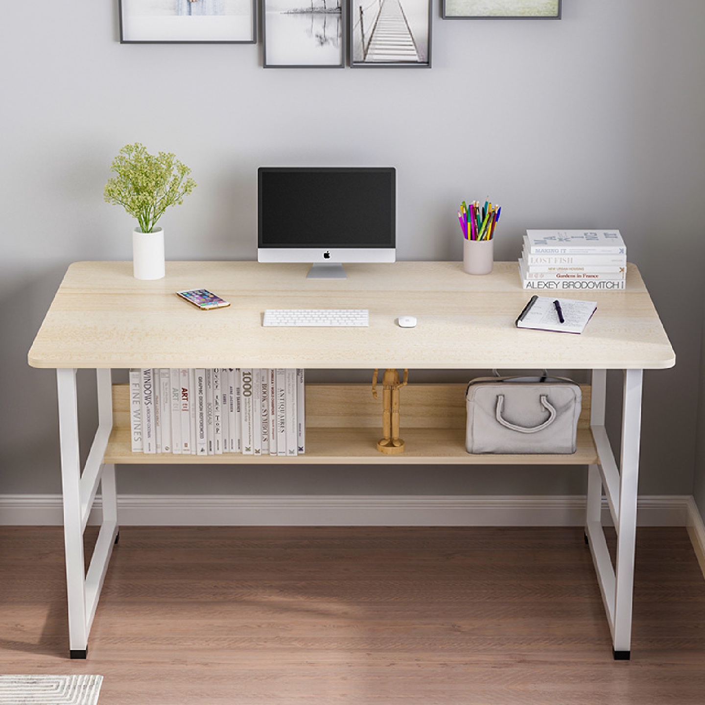 电脑桌家用简易学生写字台出租屋宿舍长条桌子书桌台式办公桌