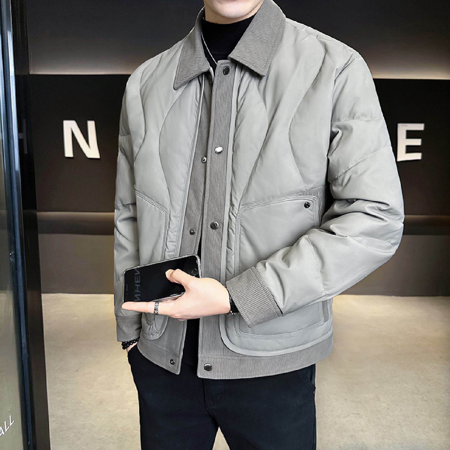 2026短款男士羽绒服冬季年新款国标白鸭绒冬装翻领外套男款上衣潮