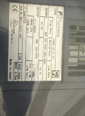 富士变频器FRN5.5G1S2JFRN7.5G1S2J