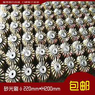 220mm H200mm砂光輪砂光刷木材拋光打磨白粽掃棕刷毛刷輥