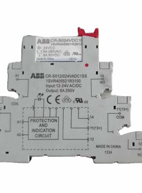 议价原装ABB超薄继电器   CR-S024VADC1CRS  24VAC/DC（继电器底