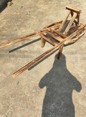 独轮手推车木质认知摆件摆设手推车小推车玩具幼儿园传统商用