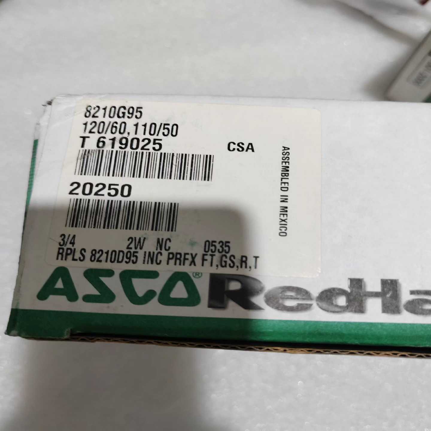 8210G95美国ASCO电磁阀302276管径3/4线圈M[浩蓉商户]