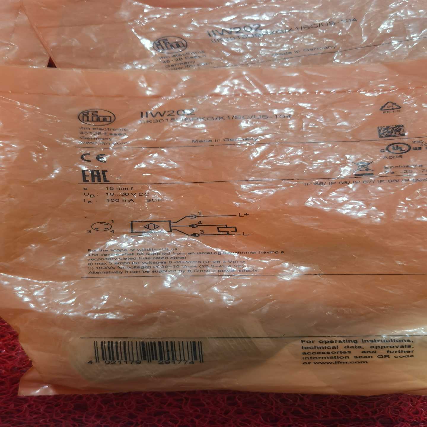 【请询价】易福门IIW202防焊IIK3015UBPKGK1SC