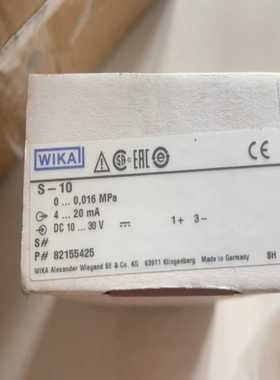全新威卡WIKA压力传感器s-100-0.016MP