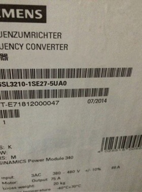 议价西门子S120变频器功率模块PM340 37kW6SL3210-1SE27-5UA0