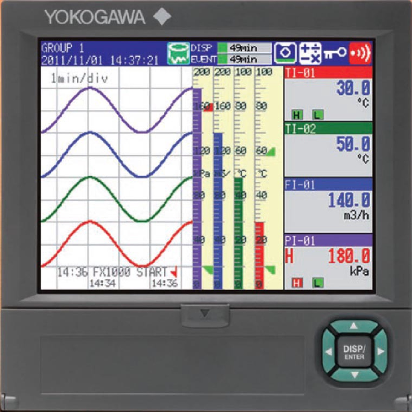 FX1002横河无纸记录仪温升测试仪YOKOGAWA电流电压工业记录仪
