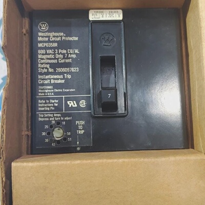 Protecteur De Circuit De Moteur Westinghouse 3P 7A 600V MCP0
