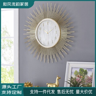 饰钟表网红简约静音挂钟 轻奢家用创意挂钟客厅高级感现代大气装