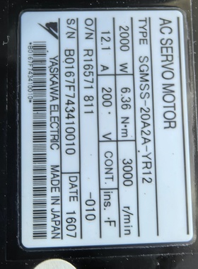 安川伺服电机型号是SGMSS20A2AYR12参数如议价