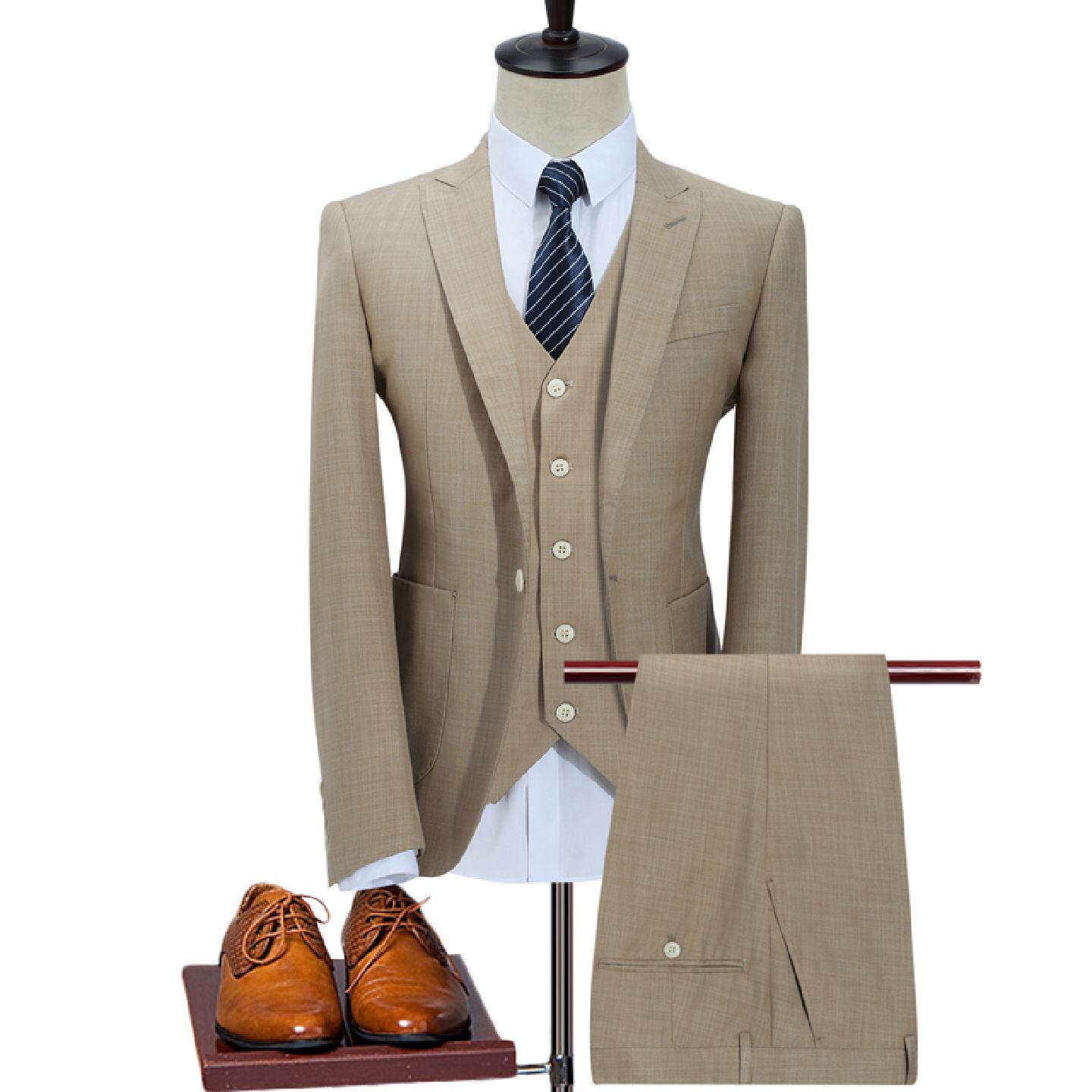 2026西装男套装修身帅气新郎结婚礼服韩版潮流休闲商务正装大码三