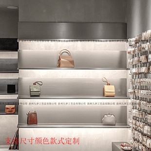 店不锈钢层板置物架墙上发光搁板金属一字隔板装 服装 饰壁挂展示架