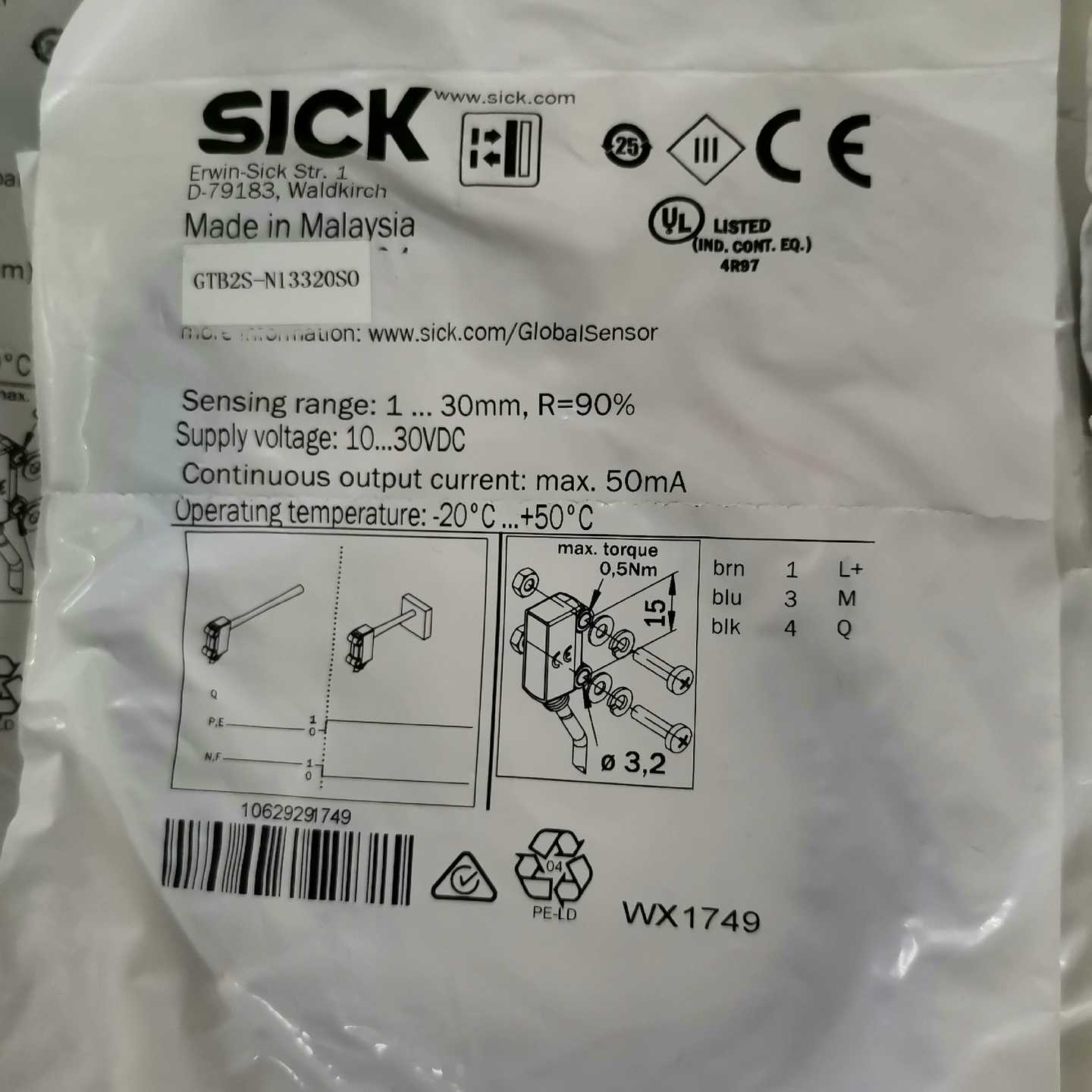 询价德国西克SICK传感器GTB2S-N13320S0