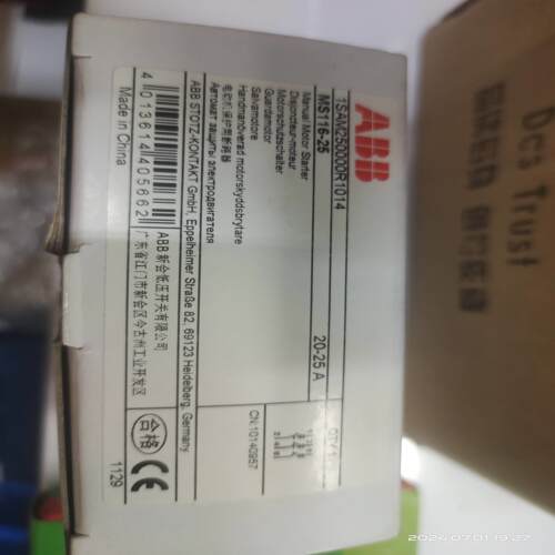 配件ABB 电动机保护用断路器  MS116-25 1SAM250000R1014议价