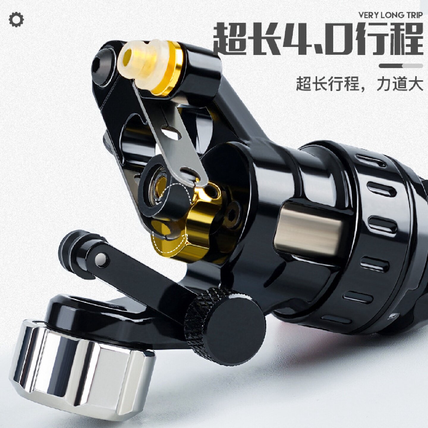 龙鹰纹身厂家直销纹身双弹片马达4.0大行程长杆针空心杯马达机