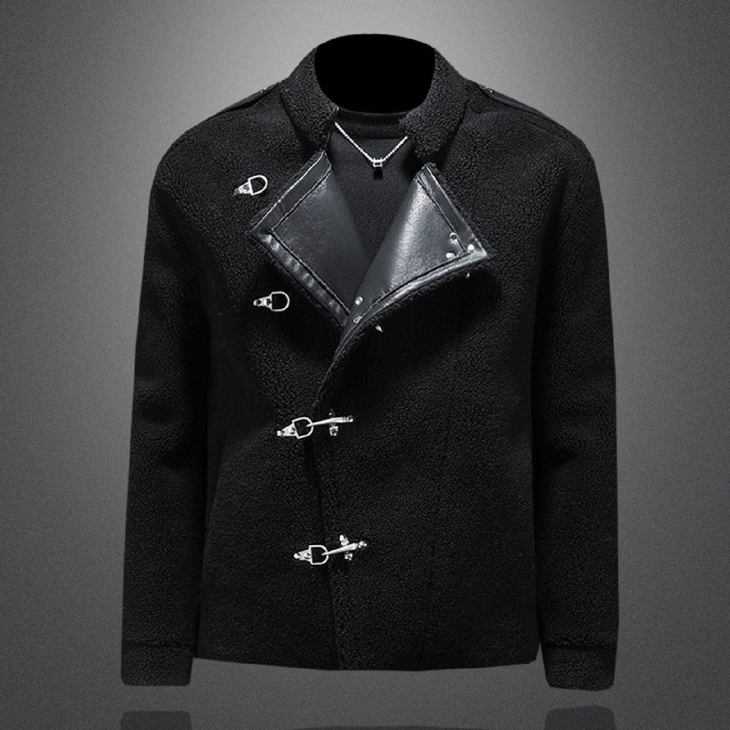 2026欧洲站羊羔绒皮毛一体夹克外套男冬季新款机车服潮牌保暖皮衣