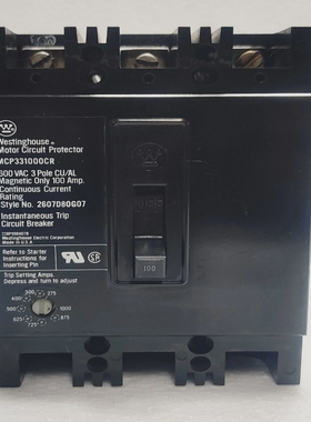 WestinghouseMCP331000CR600VAC3PoleCu/Al100Amp.StilAn