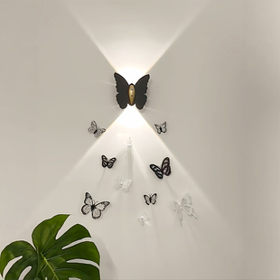 蝴蝶壁灯氛围墙灯墙上装饰灯免接线新型卧室感应充电灯家用小夜灯