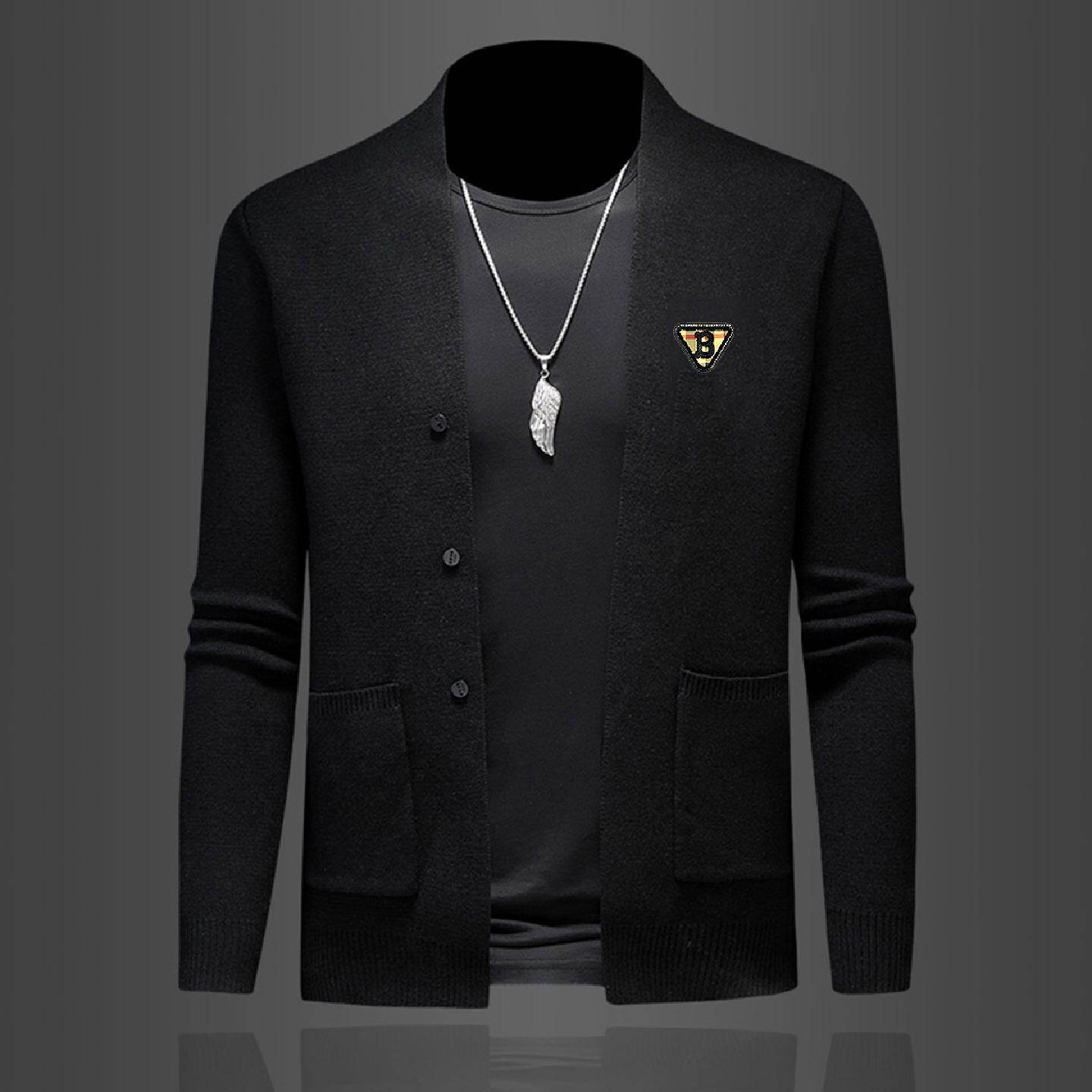 欧洲站休闲针织开衫毛衣男年春秋季新款韩版修身字母刺绣外套潮男