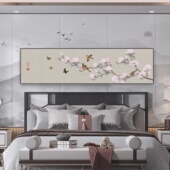 新中式 饰画大横幅高档轻奢房间床头背景墙挂画沙发客厅壁画 卧室装