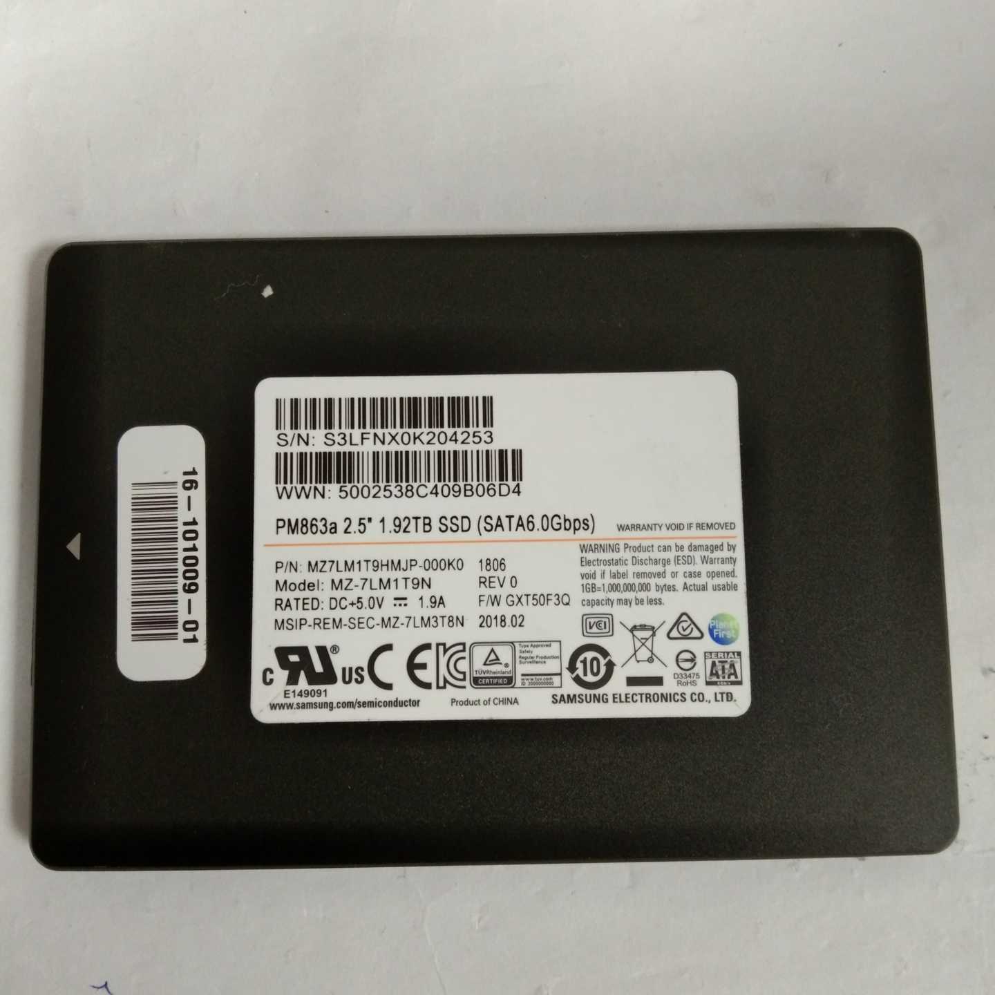 三星pm863a1.92T2.5寸SATA3企业级--议价商品