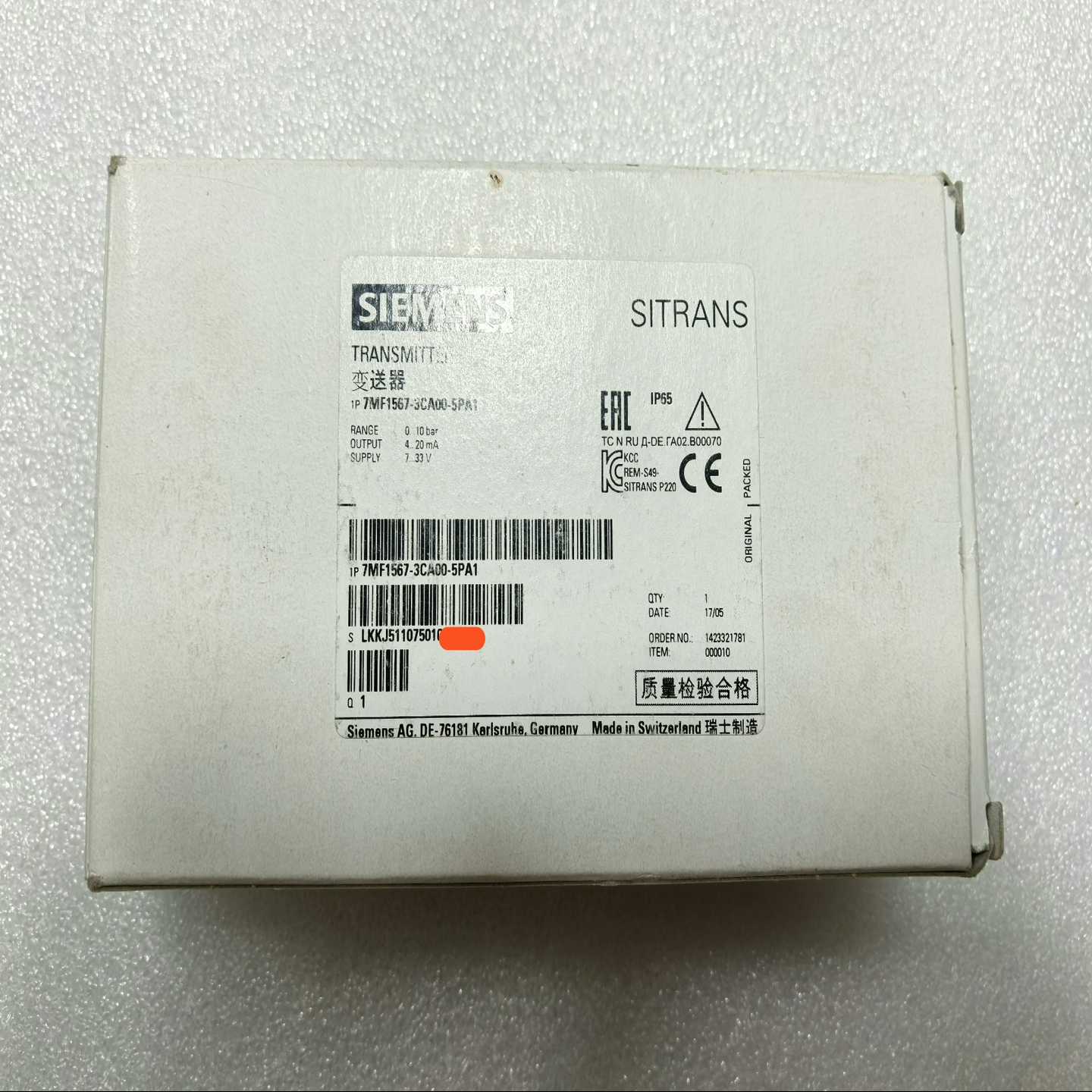 7MF1567-3CA00-5PA1西门子J年原装原标