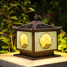 太阳能柱头灯户外防水别墅大门柱子景观园林新中式围墙感应庭院灯