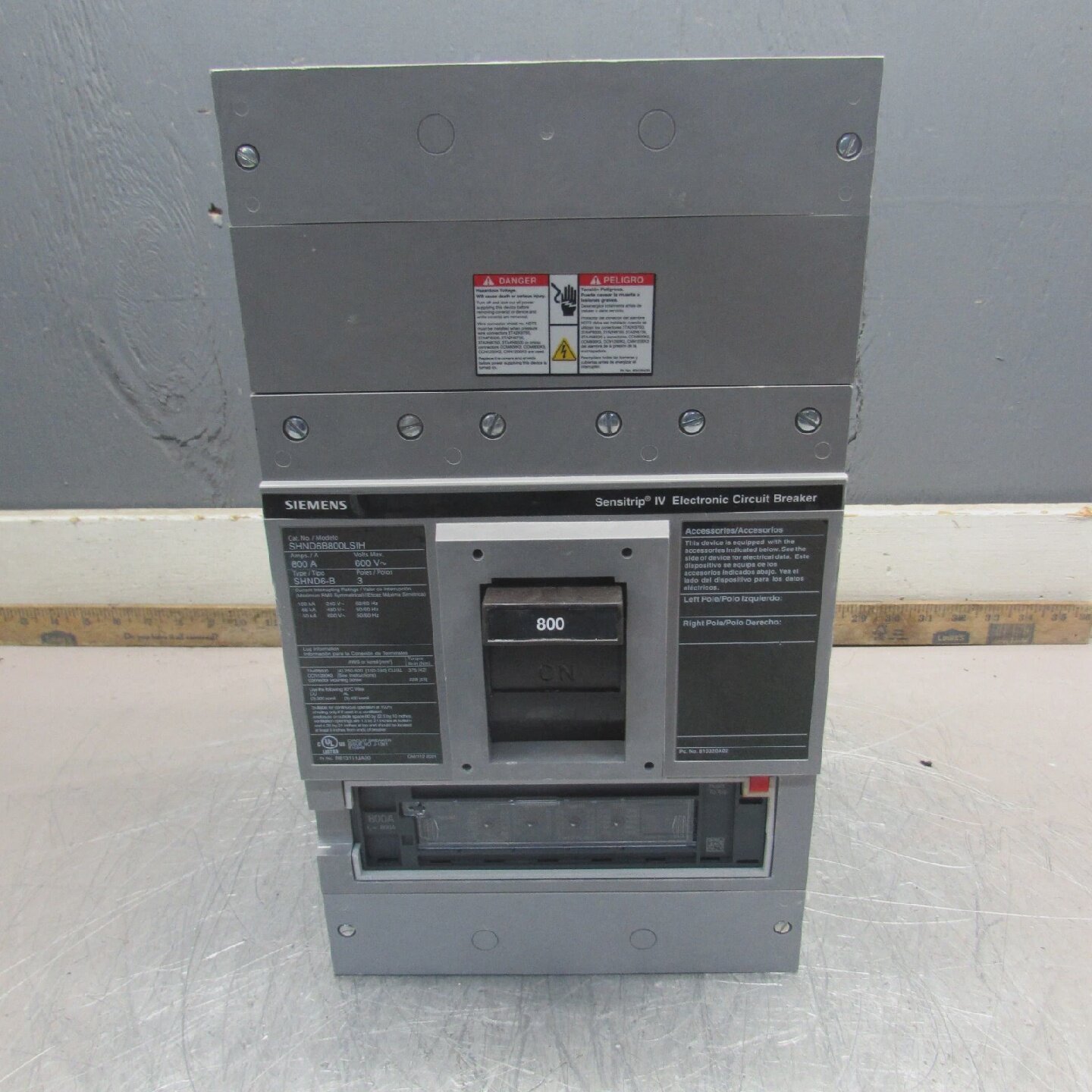 SIEMENS SHND6B800LSIH SENSITRIP IV 3P600V800A65kA LSIH NEW
