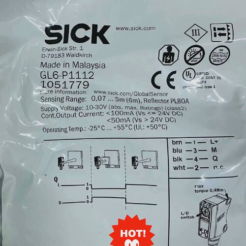 询-德国SICK西克光电GL6P1112镜反射型传感器