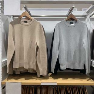 上衣秋冬新款 日单男装 毛衣毛衫 长袖 通勤休闲风套头 罗纹圆领针织衫