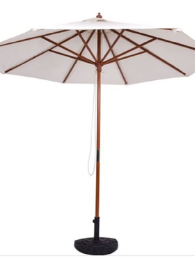厂家批发木质拉绳2.7米中柱伞户外太阳伞木庭院花园遮阳沙滩伞