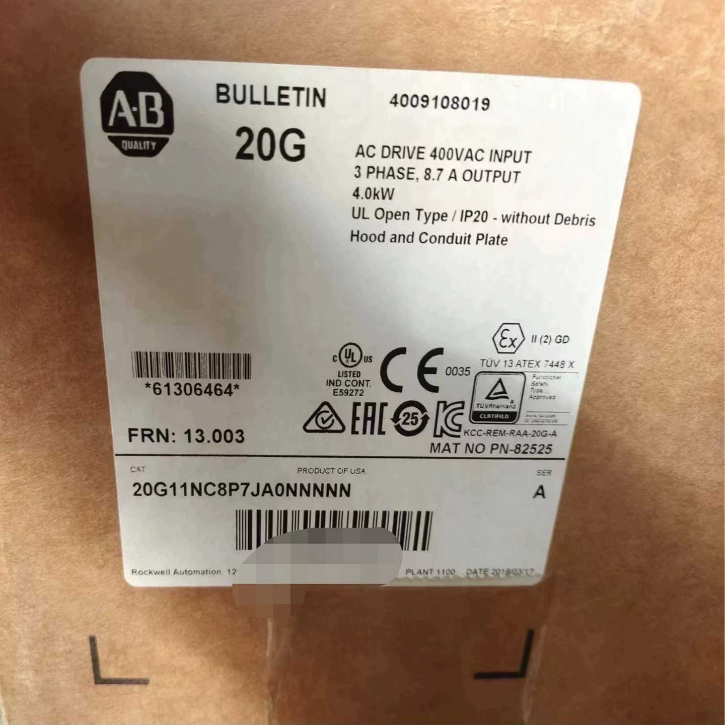 ab罗克韦尔20G11NC8P7JA0NNNNN询价