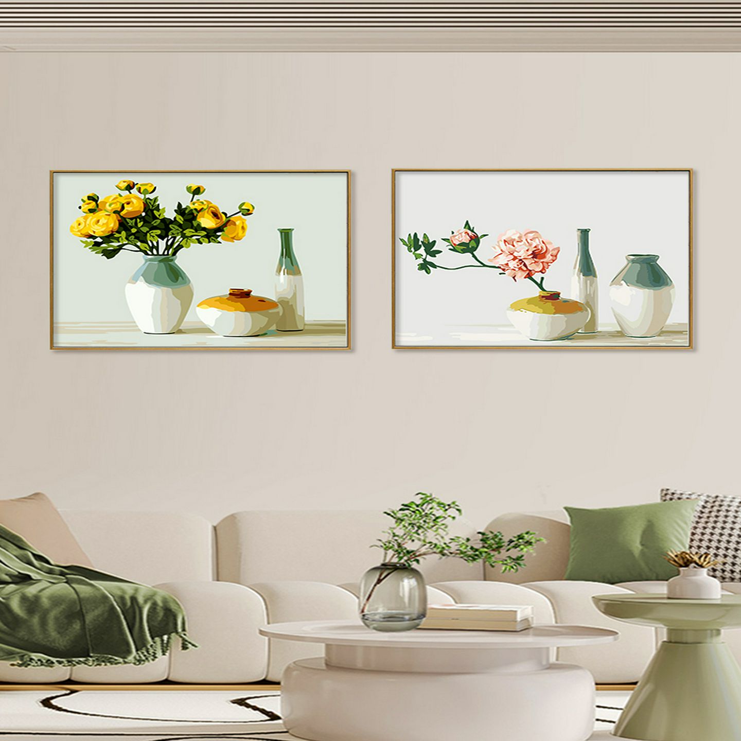 数字油画花卉diy手绘填充填色风景成人画画客厅沙发背景墙装饰画q图片