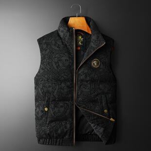 冬季潮牌轻薄款羽绒马甲男士立领大码坎肩欧洲站高端马夹背心外套
