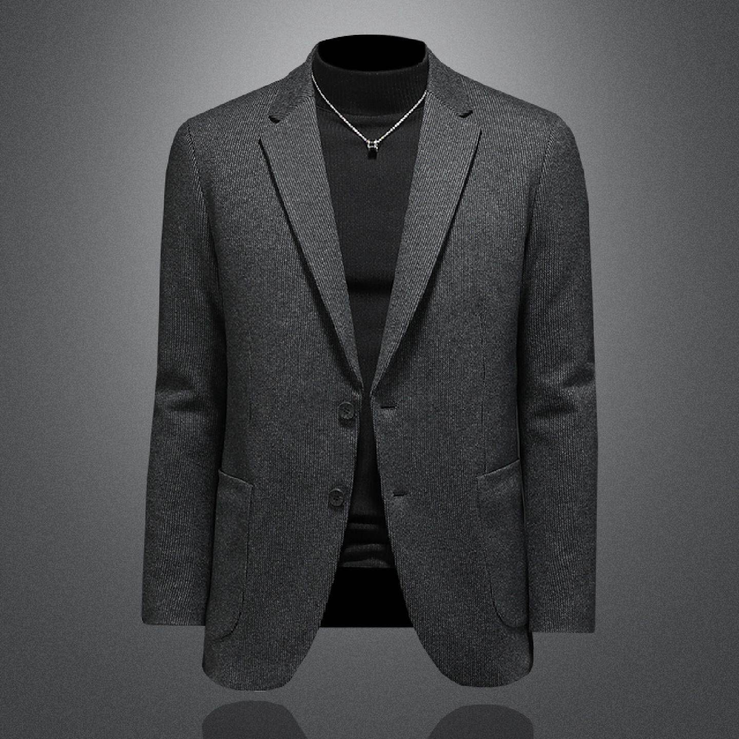 欧洲站高端羽绒西服外套男冬季新款韩版修身商务休闲加厚西装潮男