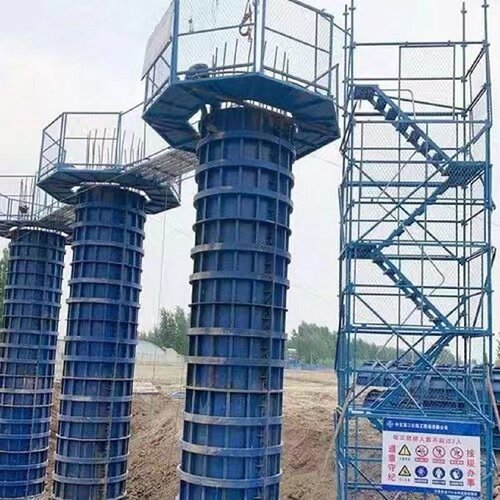 盖梁施工圆柱墩身防护平台路桥圆柱墩施工操作装配式墩柱平台