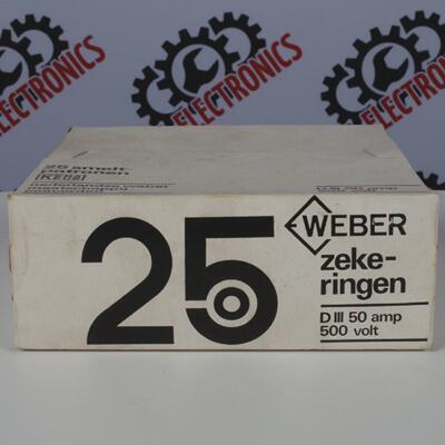 WEBER DIII 50 AMP 500 VOLT 25 pieces FUSES  6 months warrant