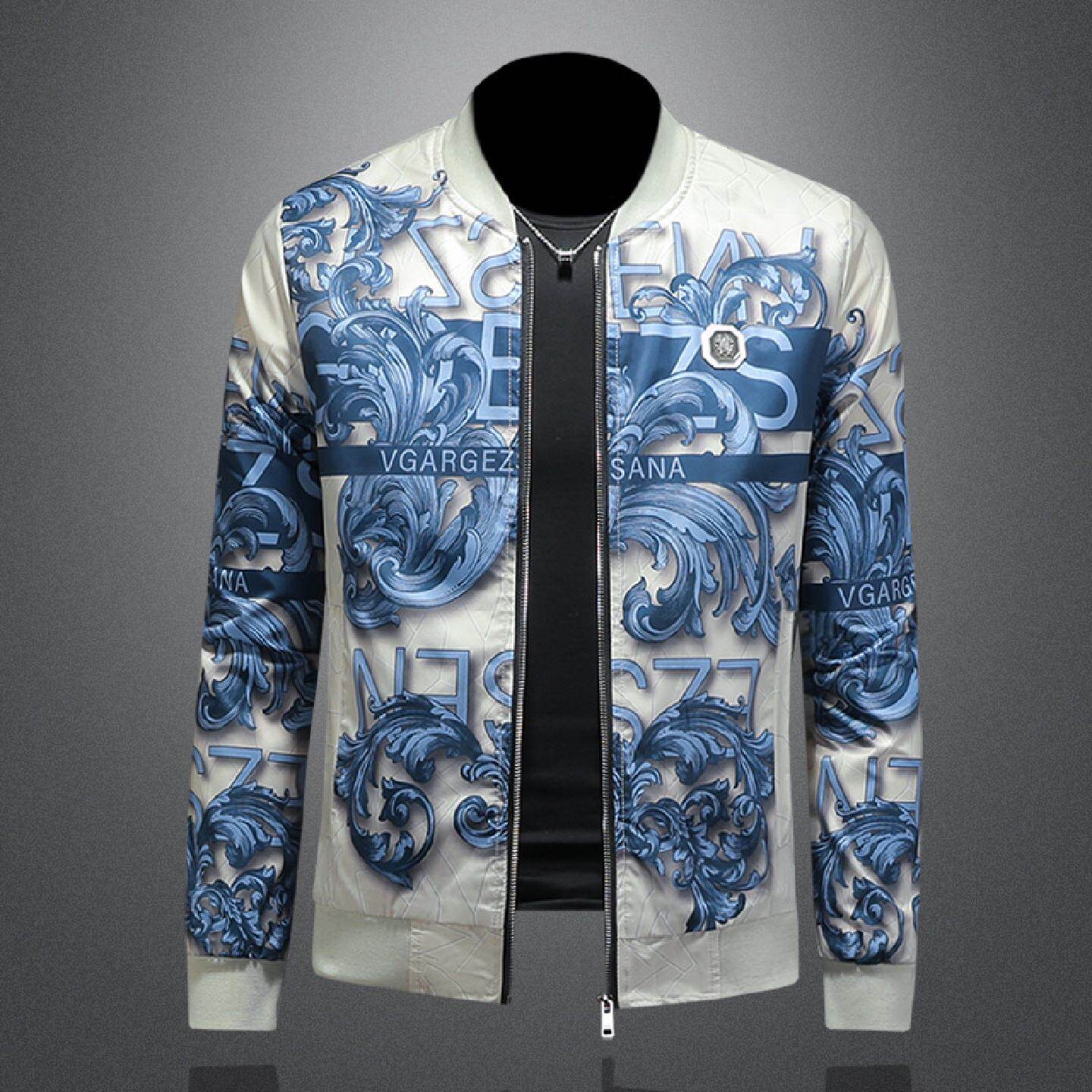 欧洲美式夹克男士棒球领外套时尚有型外套秋冬季新款高级感上衣潮