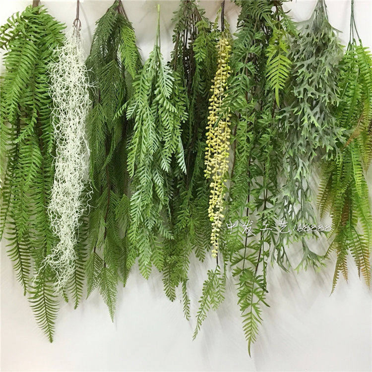 仿真绿植壁挂吊兰假花垂吊绿色植物蕨类墙壁管道吊顶装饰蕨叶