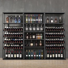 复古欧式铁艺酒架酒吧落地酒柜葡萄酒红酒收纳展示架置物架酒杯架