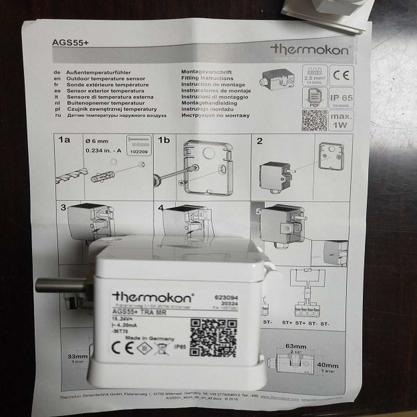 THERMOKON温w度传感器风速变送器压力表VFG54