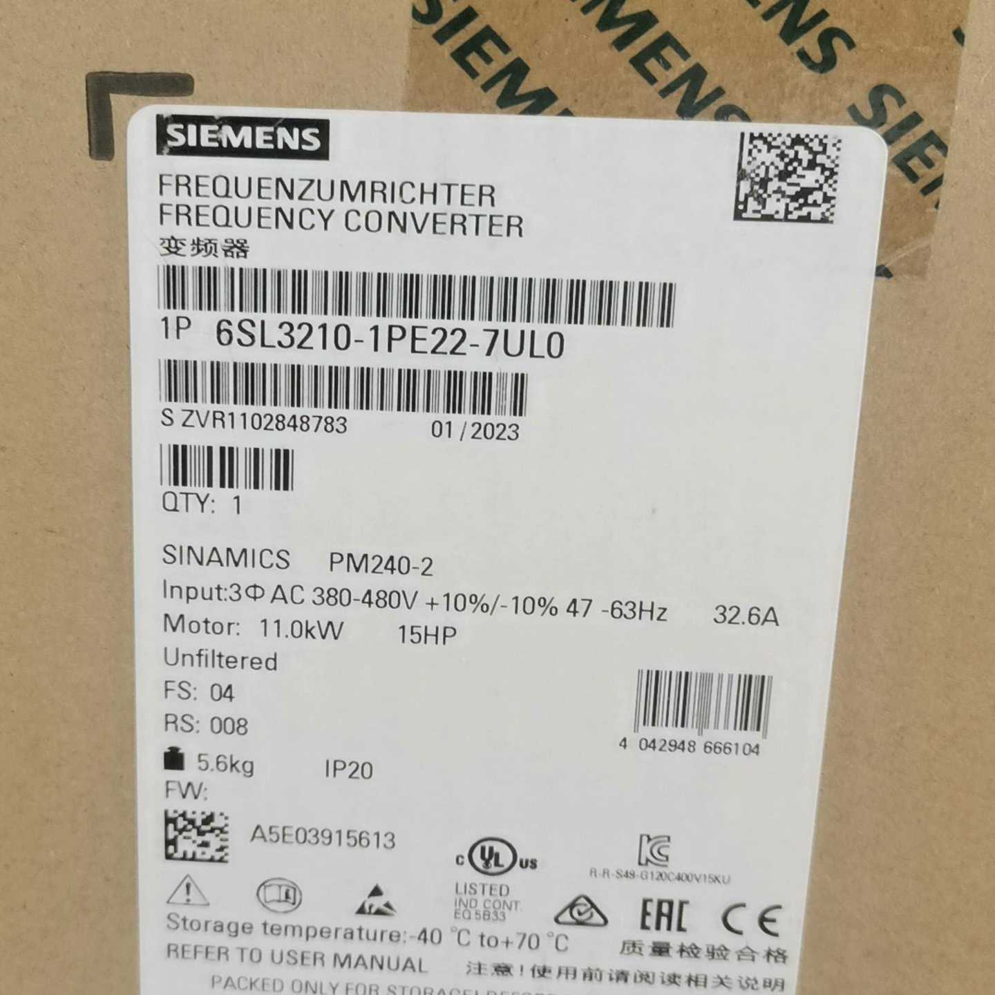 6SL3210-1PE22-7UL0未拆询价