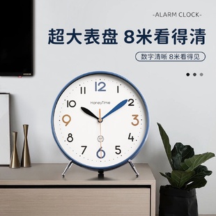 桌面摆放现代摆件创意座钟家用简约式 j8闹钟台式 摆钟时钟钟表摆g3