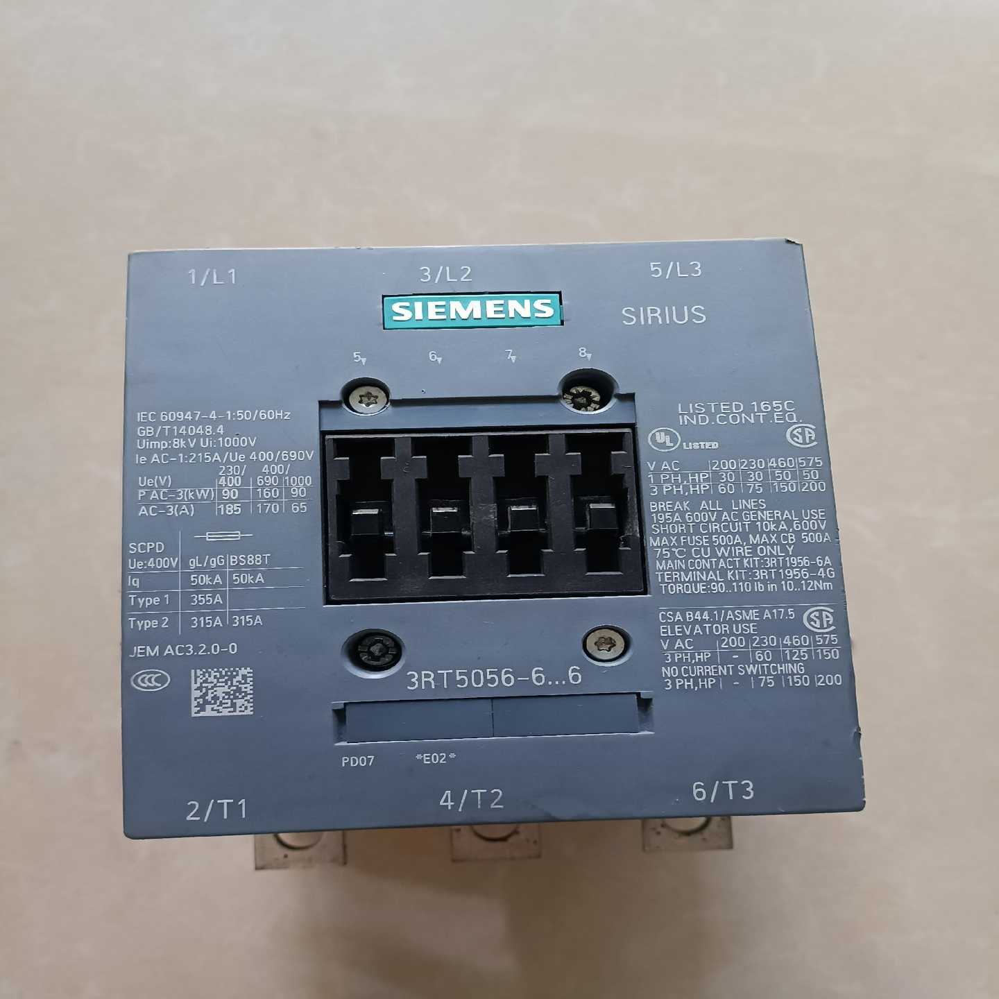 【议价】交流接触器3RT5056-6AP36件适用